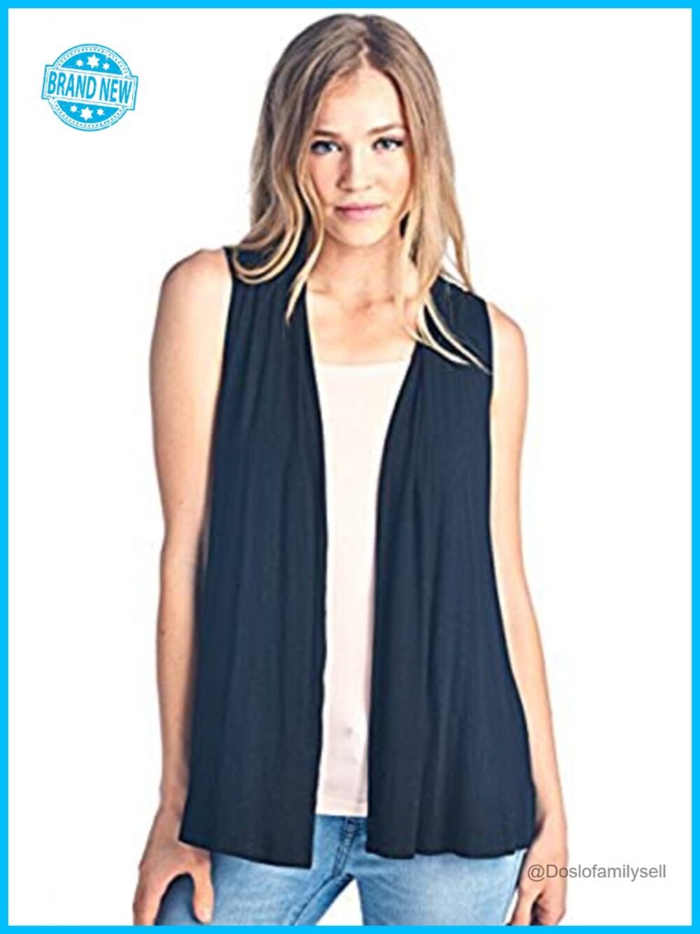 Sleeveless Open Front Vest Viscose Made from Bamboo Cardigan Made in USA